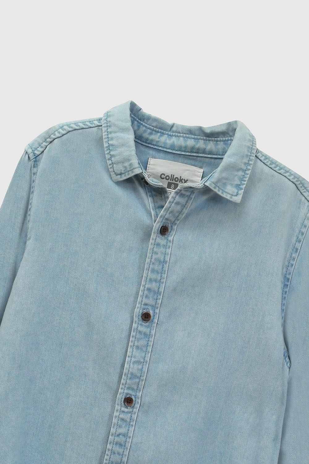 CAMISA CASUAL COLLOKY KID NIÑO CELESTE - 6