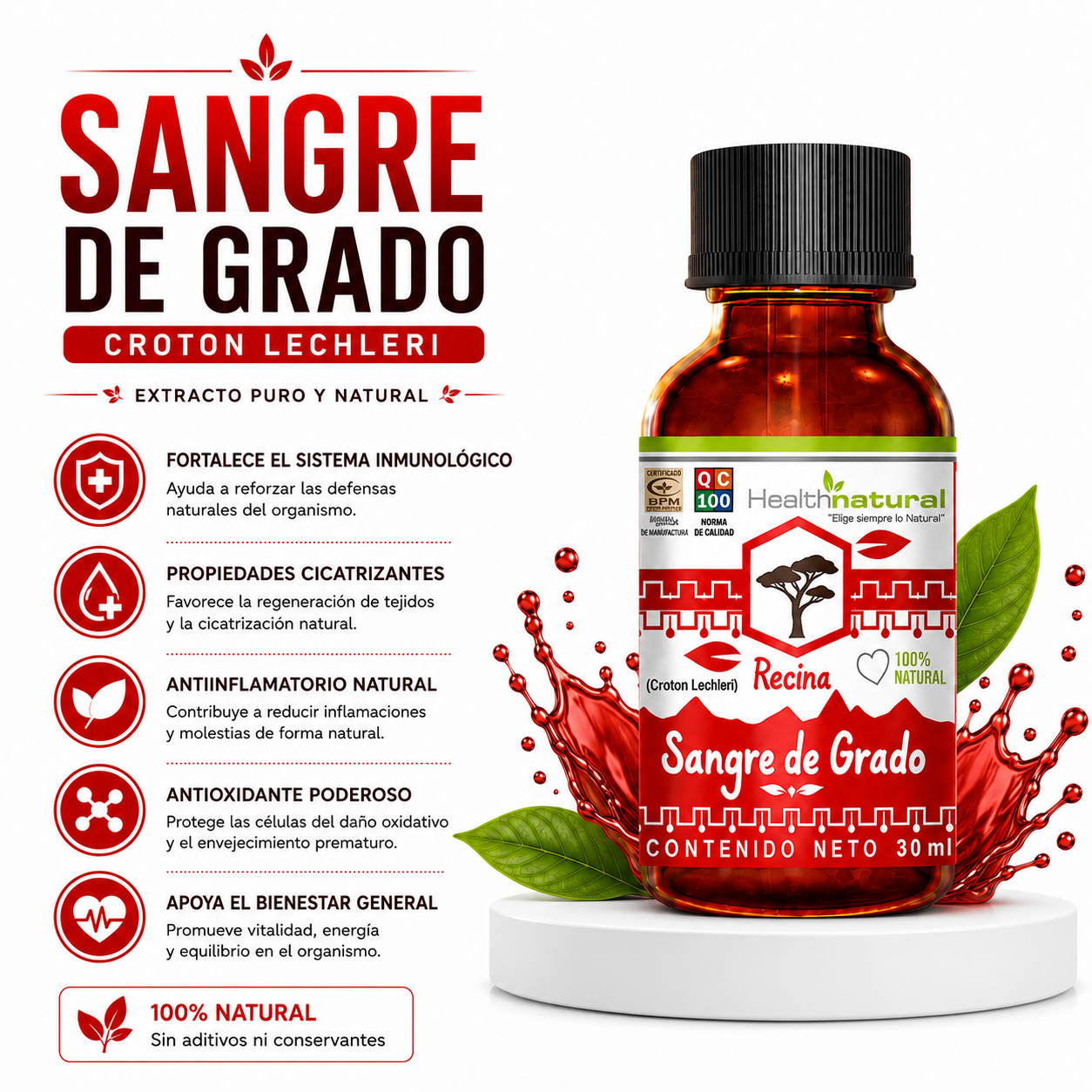 PACK 2 RESINA DE SANGRE DE GRADO HEALTHNATURAL 60ML - 2