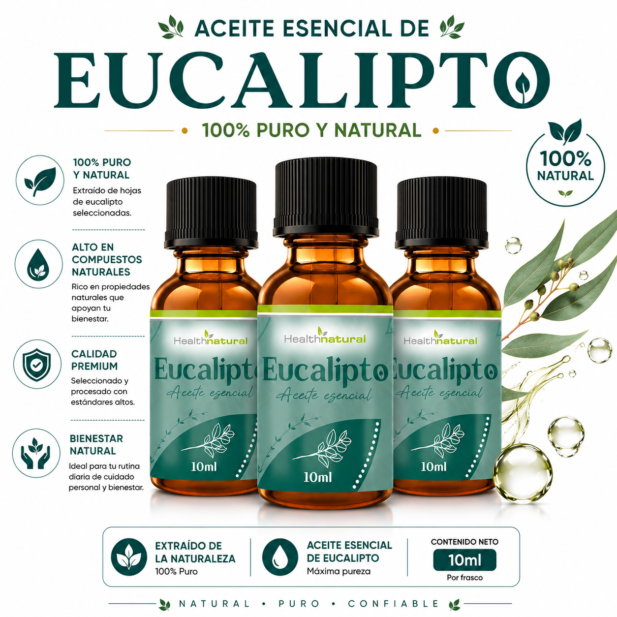 PACK 3 ACEITE ESENCIAL DE EUCALIPTO 30ML - 1