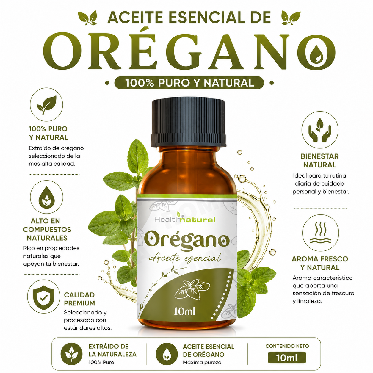 PACK 2 ACEITE ESENCIAL DE ORÉGANO HEALTHNATURAL 20ML - 2