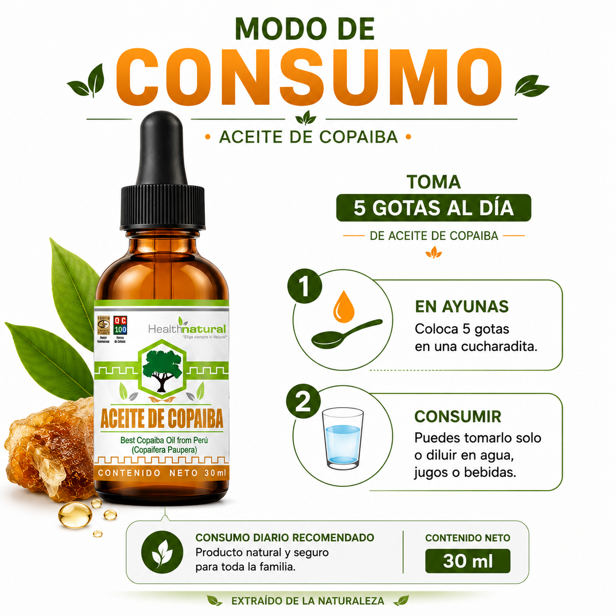 ACEITE DE COPAIBA HEALTHNATURAL 30ML - 3