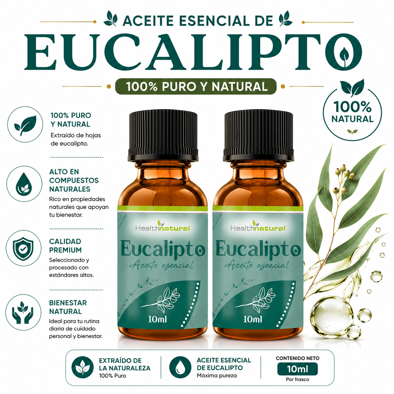 PACK 2 ACEITE ESENCIAL DE EUCALIPTO 20ML - 1