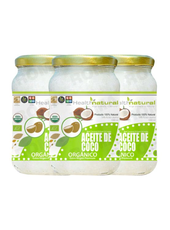 PACK 3 ACEITE DE COCO ORGÁNICO HEALTHNATURAL 3000ML - 1