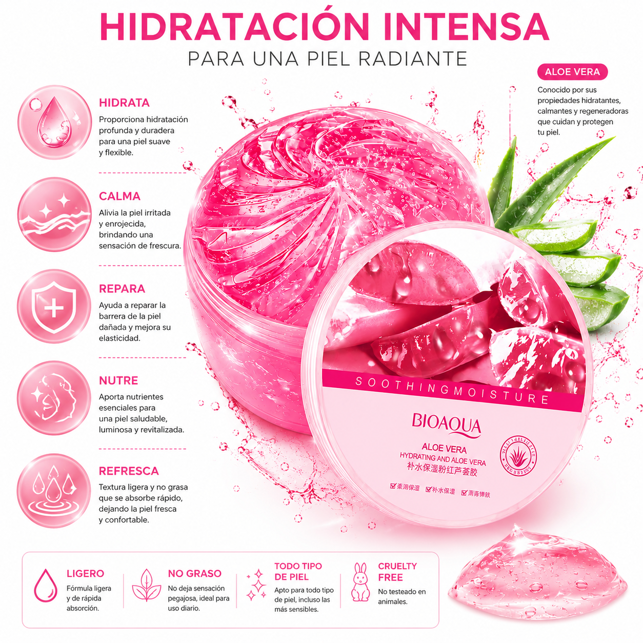 GEL ALOE VERA ROSA BIOAQUA 300G - 2