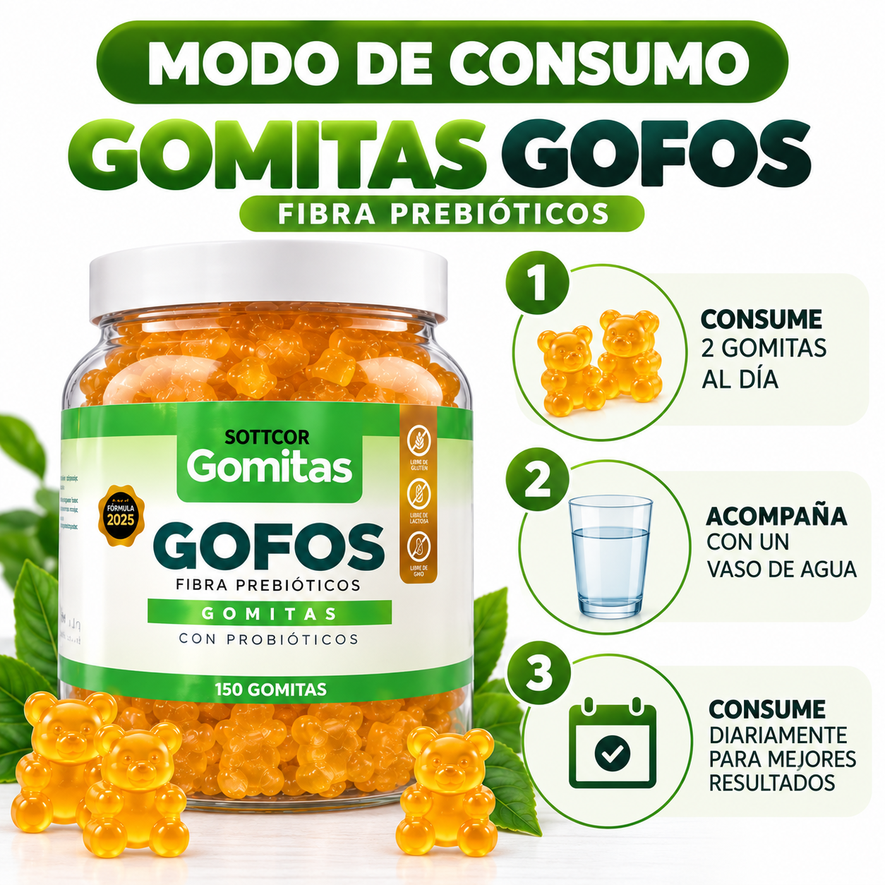 GOMITAS GOFOS PARA ADULTOS 150 GOMITAS SOTTCOR LABS - 4