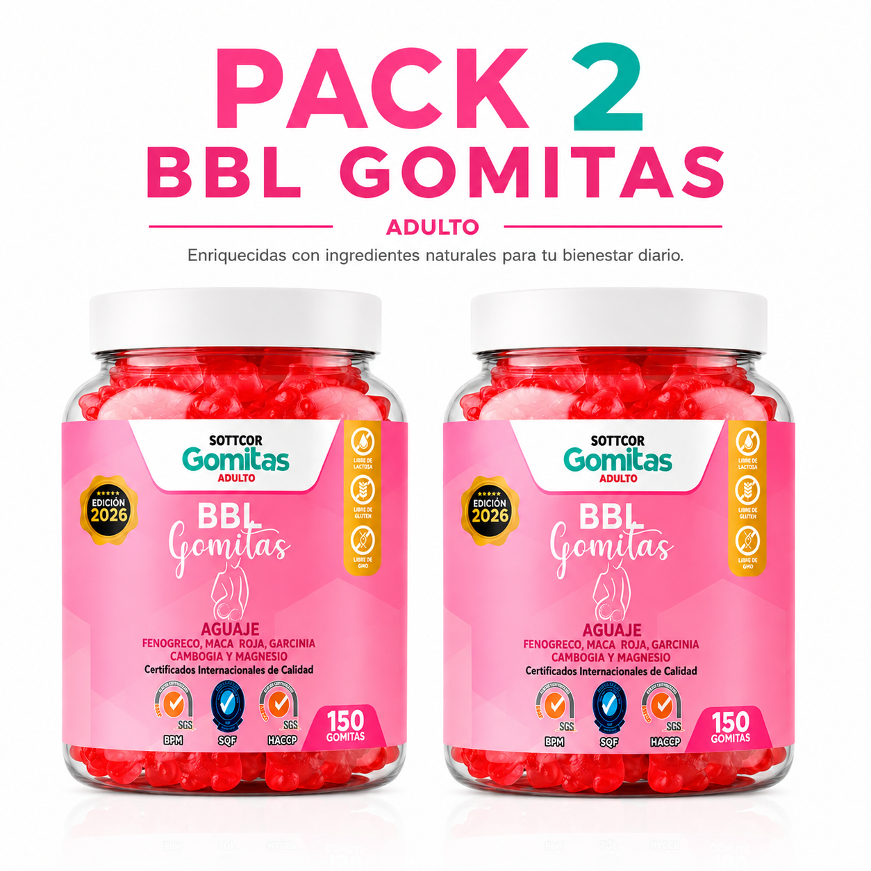 PACK 2 GOMITAS DE AGUAJE BBL 300 UND SOTTCOR LABS - 1
