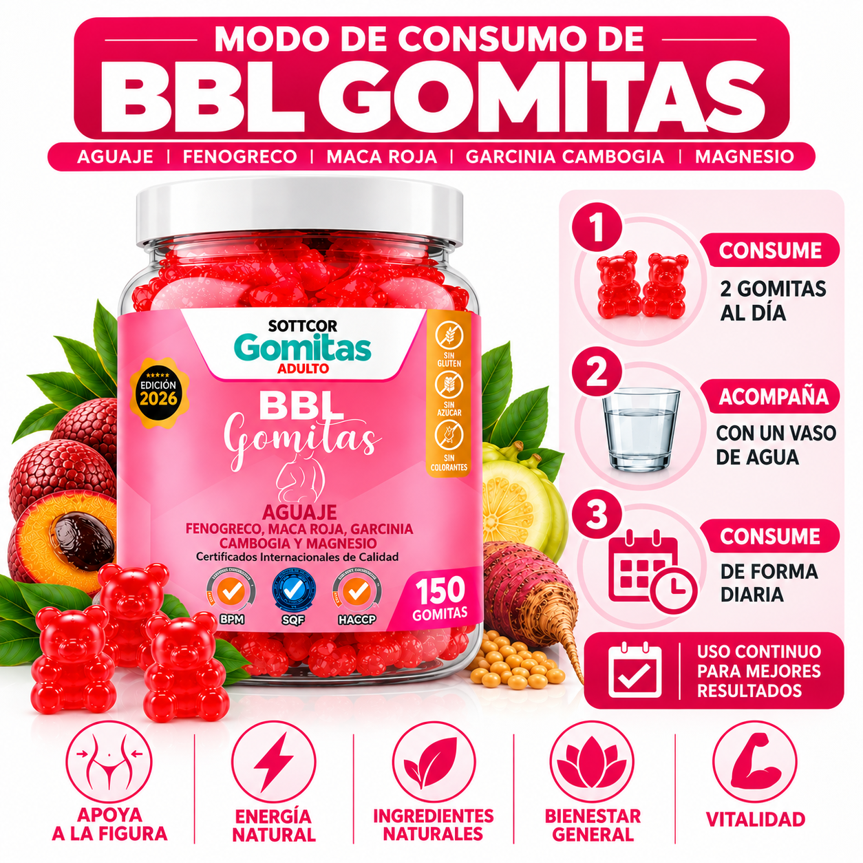 PACK 2 GOMITAS DE AGUAJE BBL 300 UND SOTTCOR LABS - 4