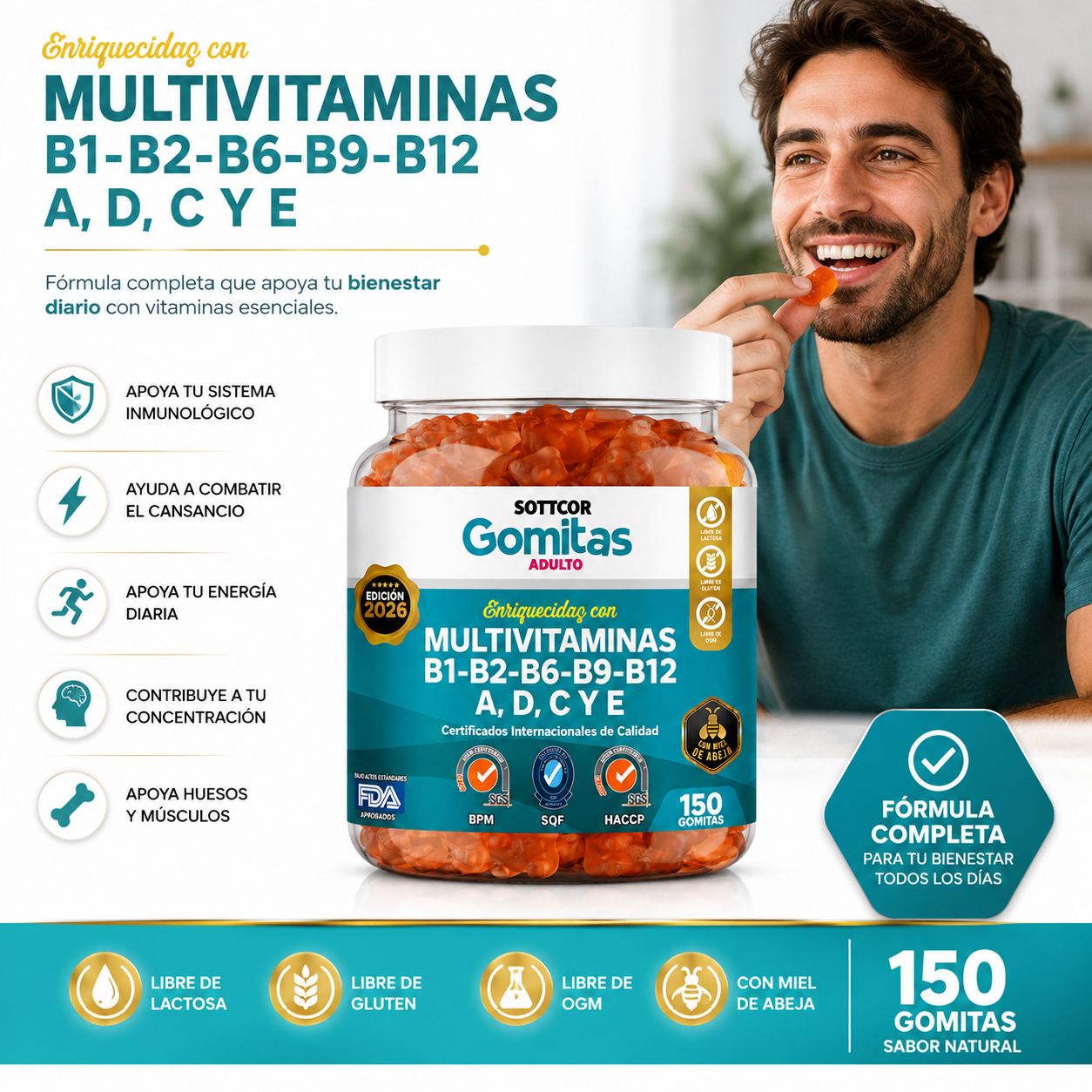 GOMITAS MULTIVITAMINAS 150 GOMITAS SOTTCOR LABS - 2