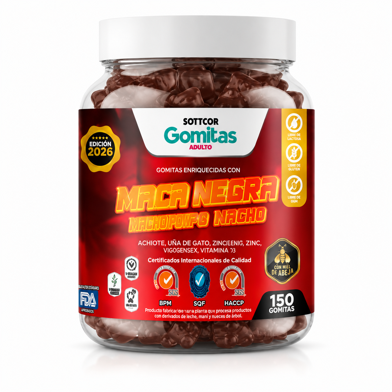 GOMITAS MACA NEGRA PARA ADULTOS 150 GOMITAS SOTTCOR LABS - 1