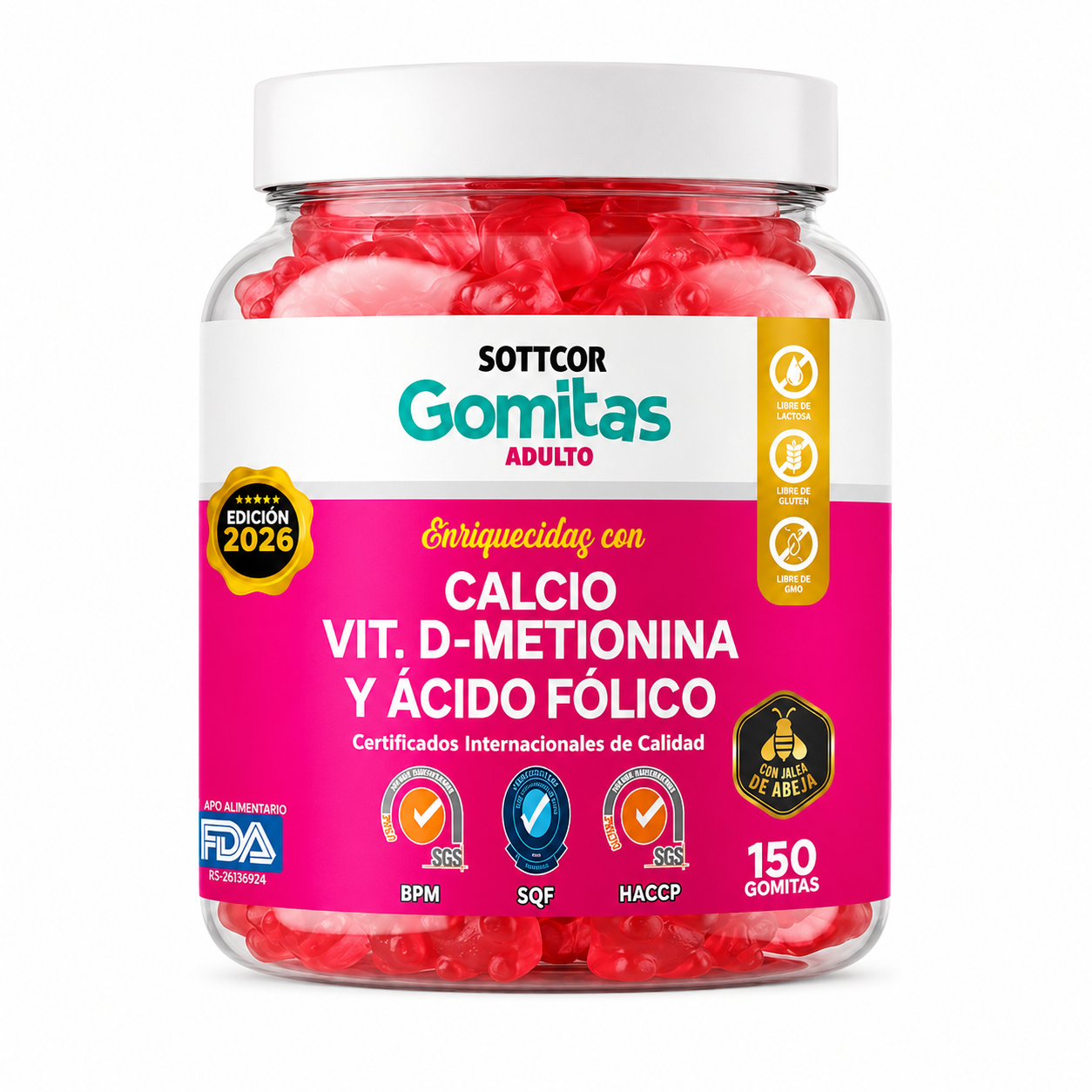 GOMITAS CALCIO PARA ADULTOS 150 GOMITAS SOTTCOR LABS - 1