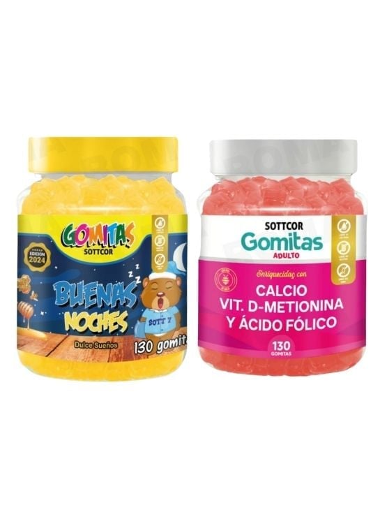 PACK 2 GOMITAS BUENAS NOCHES NIÑOS 130UND + CALCIO ADULTOS 130 UND - 1