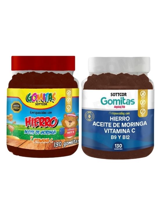 PACK 2 GOMITAS HIERRO NIÑOS + HIERRO ADULTOS 260 UND - 1