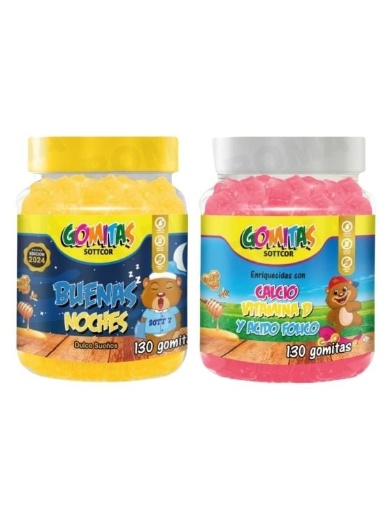 PACK 2 GOMITAS BUENAS NOCHES NIÑOS + CALCIO PARA NIÑOS 260 UND - 1