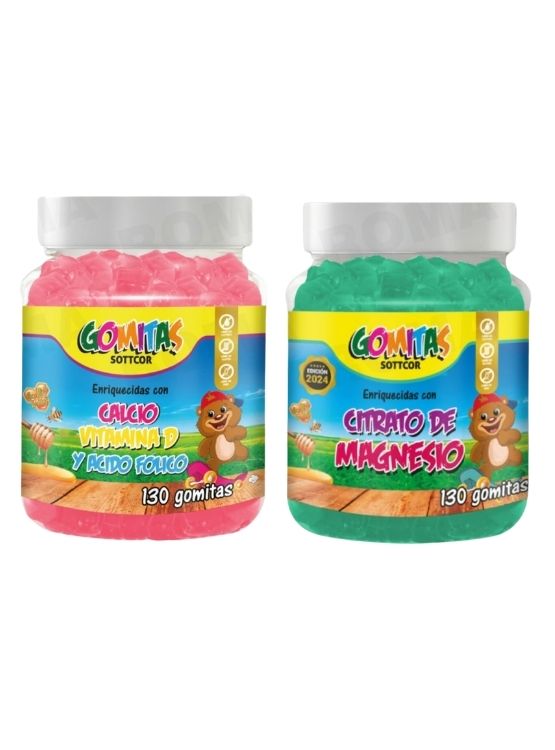 PACK 2 GOMITAS CALCIO NIÑOS + CITRATO DE MAGNESIO NIÑOS 260 UND - 1