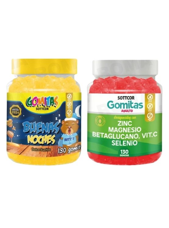 PACK 2 GOMITAS BUENAS NOCHES NIÑOS + ZINC ADULTO 260 UND - 1