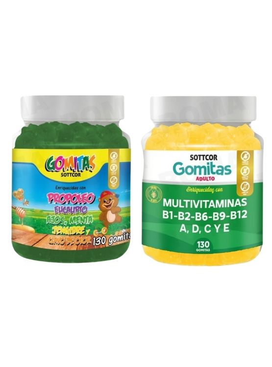 PACK 2 GOMITAS PROPÓLEO NIÑOS 130UND + GOMITAS MULTIVITAMINAS 130UND - 1