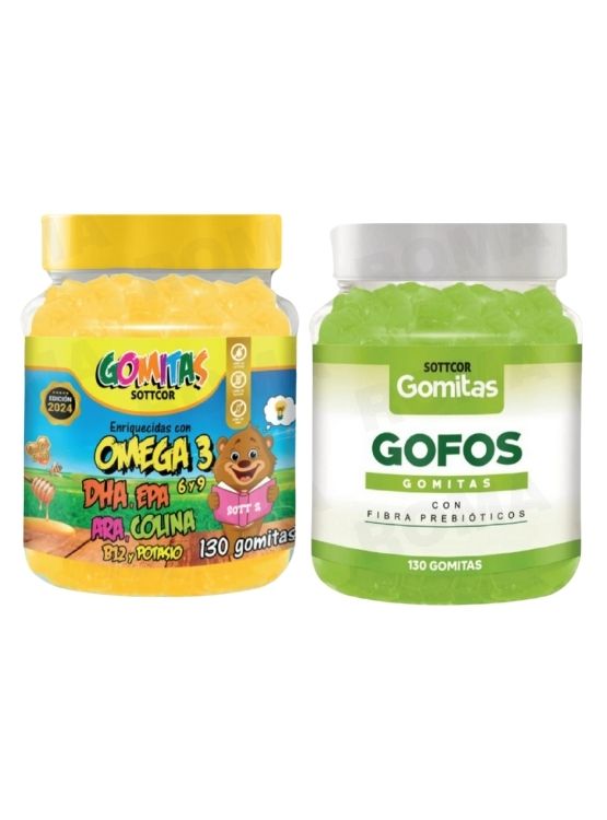PACK 2 GOMITAS OMEGA 3 NIÑOS + GOFOS PARA ADULTOS 260 UND - 1