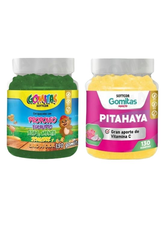 PACK 2 GOMITAS PROPÓLEO NIÑOS 130UND + GOMITAS PITAHAYA 130UND - 1
