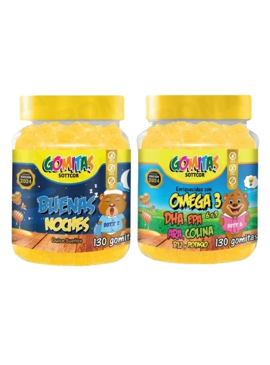 PACK 2 GOMITAS BUENAS NOCHES NIÑOS + OMEGA 3 NIÑOS 260 UND - 1