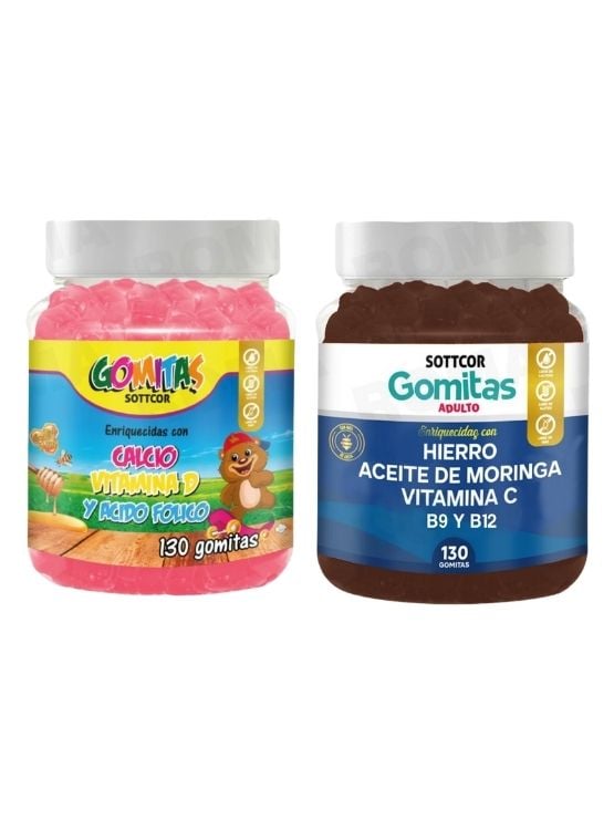 PACK 2 GOMITAS CALCIO NIÑOS + HIERRO ADULTOS 260 UND - 1