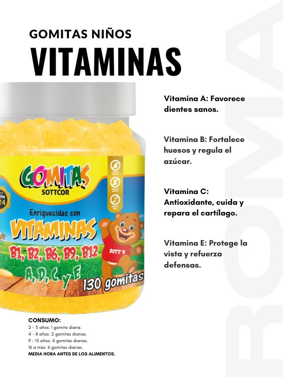 PACK 2 GOMITAS ZINC QUELADO NIÑOS  + VITAMINAS PARA NIÑOS 260 UND - 3
