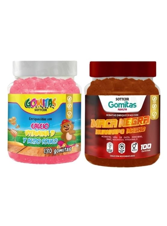 PACK 2 GOMITAS CALCIO NIÑOS 130UND + GOMITAS MACA NEGRA 100UND - 1