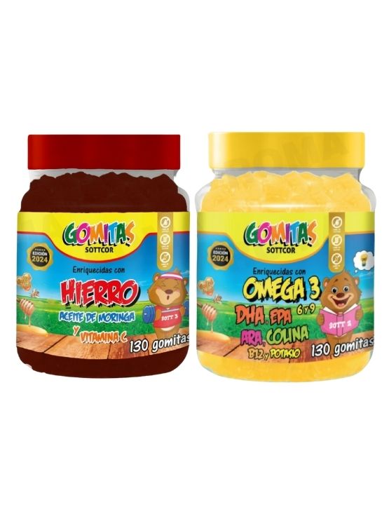 PACK 2 GOMITAS HIERRO NIÑOS + OMEGA 3 NIÑOS 260 UND - 1