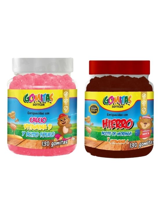 PACK 2 GOMITAS CALCIO NIÑOS + HIERRO NIÑOS 260 UND - 1