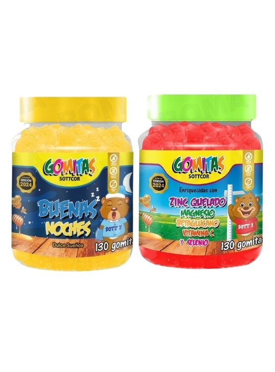 PACK 2 GOMITAS BUENAS NOCHES NIÑOS + ZINC QUELADO NIÑOS 260 UND - 1