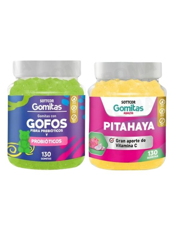 PACK 2 GOMITAS GOFOS PARA NIÑOS + PITAHAYA ADULTOS 130 UND - 1
