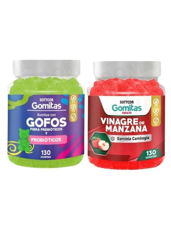 PACK 2 GOMITAS GOFOS PARA NIÑOS + VINAGRE DE MANZANA 130 UND - 1