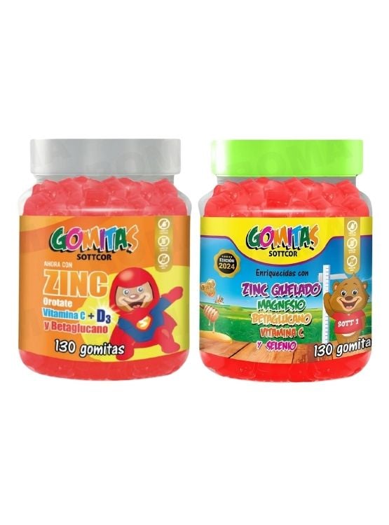 PACK 2 GOMITAS ZINC OROTATE NIÑOS 130UND + GOMITAS ZINC NIÑOS 130UND - 1