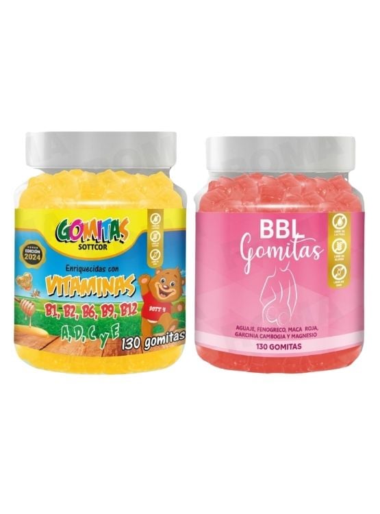PACK 2 GOMITAS VITAMINAS PARA NIÑOS + GOMITAS AGUAJE BBL 260 UND - 1