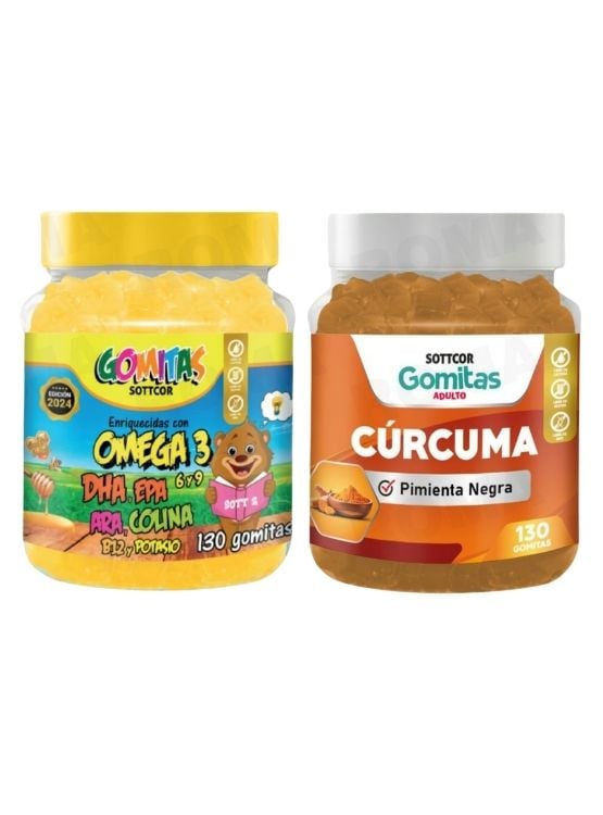 PACK 2 GOMITAS OMEGA 3 NIÑOS + GOMITAS CÚRCUMA 260 UND - 1