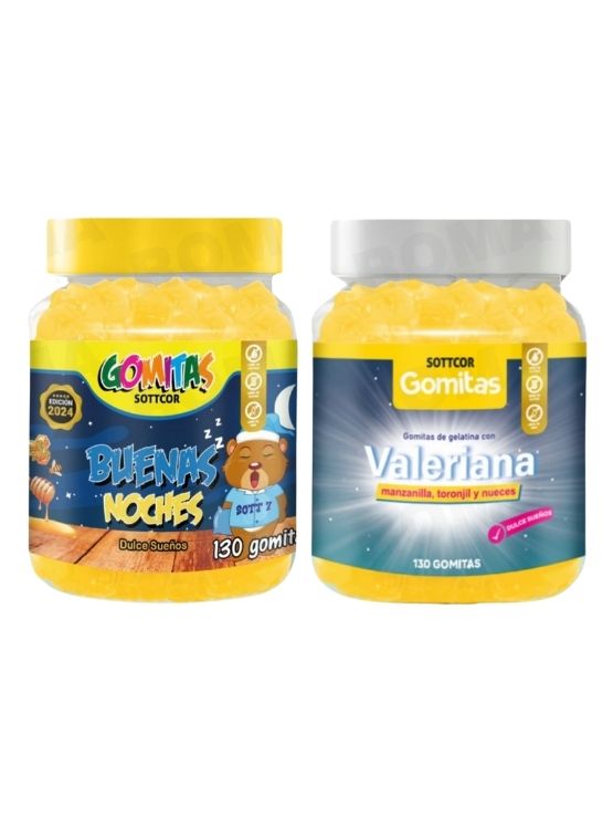 PACK 2 GOMITAS BUENAS NOCHES NIÑOS + GOMITAS VALERIANA ADULTOS 260UND - 1