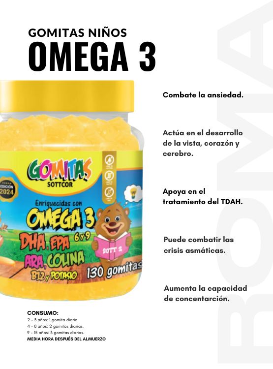 PACK 2 GOMITAS OMEGA 3 NIÑOS  + VINAGRE DE MANZANA 130 UND - 2