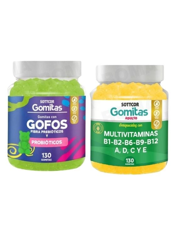 PACK 2 GOMITAS GOFOS PARA NIÑOS + MULTIVITAMINAS ADULTOS 260 UND - 1
