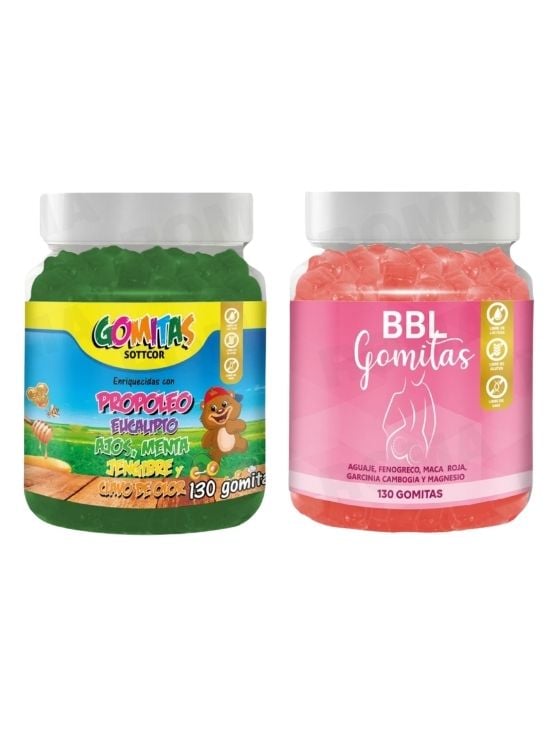 PACK 2 GOMITAS PROPÓLEO NIÑOS 130UND + GOMITAS AGUAJE BBL 130UND - 1