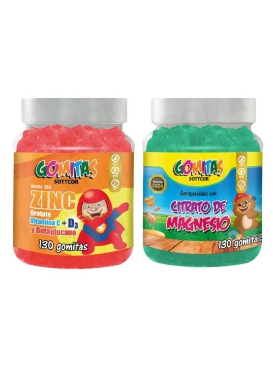 PACK 2 GOMITAS ZINC OROTATE NIÑOS 130UND + GOMITAS CITRATO DE MAGNESIO NIÑOS 130UND - 1