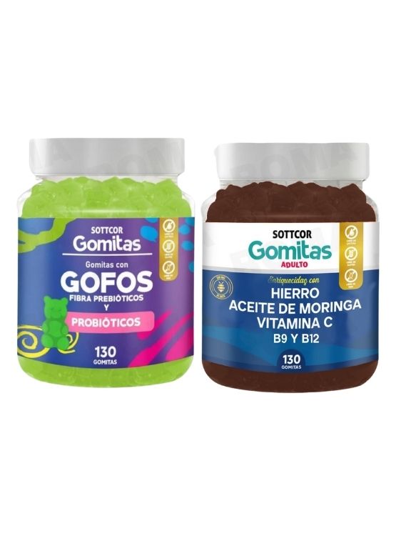 PACK 2 GOMITAS GOFOS PARA NIÑOS + HIERRO ADULTOS 260 UND - 1