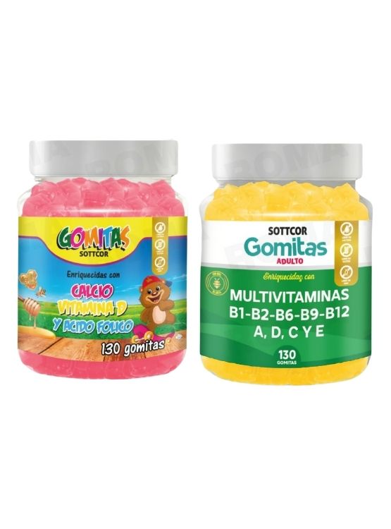 PACK 2 GOMITAS CALCIO NIÑOS + MULTIVITAMINAS ADULTOS 260 UND - 1
