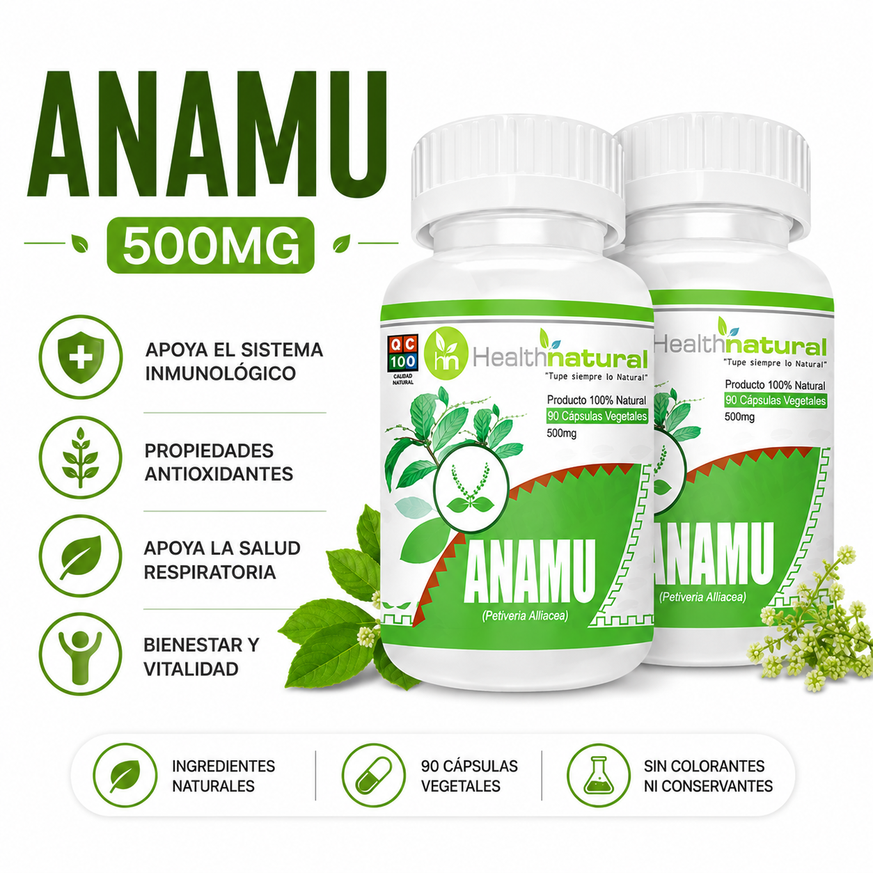 PACK 2 ANAMU HEALTHNATURAL 1000MG - 1