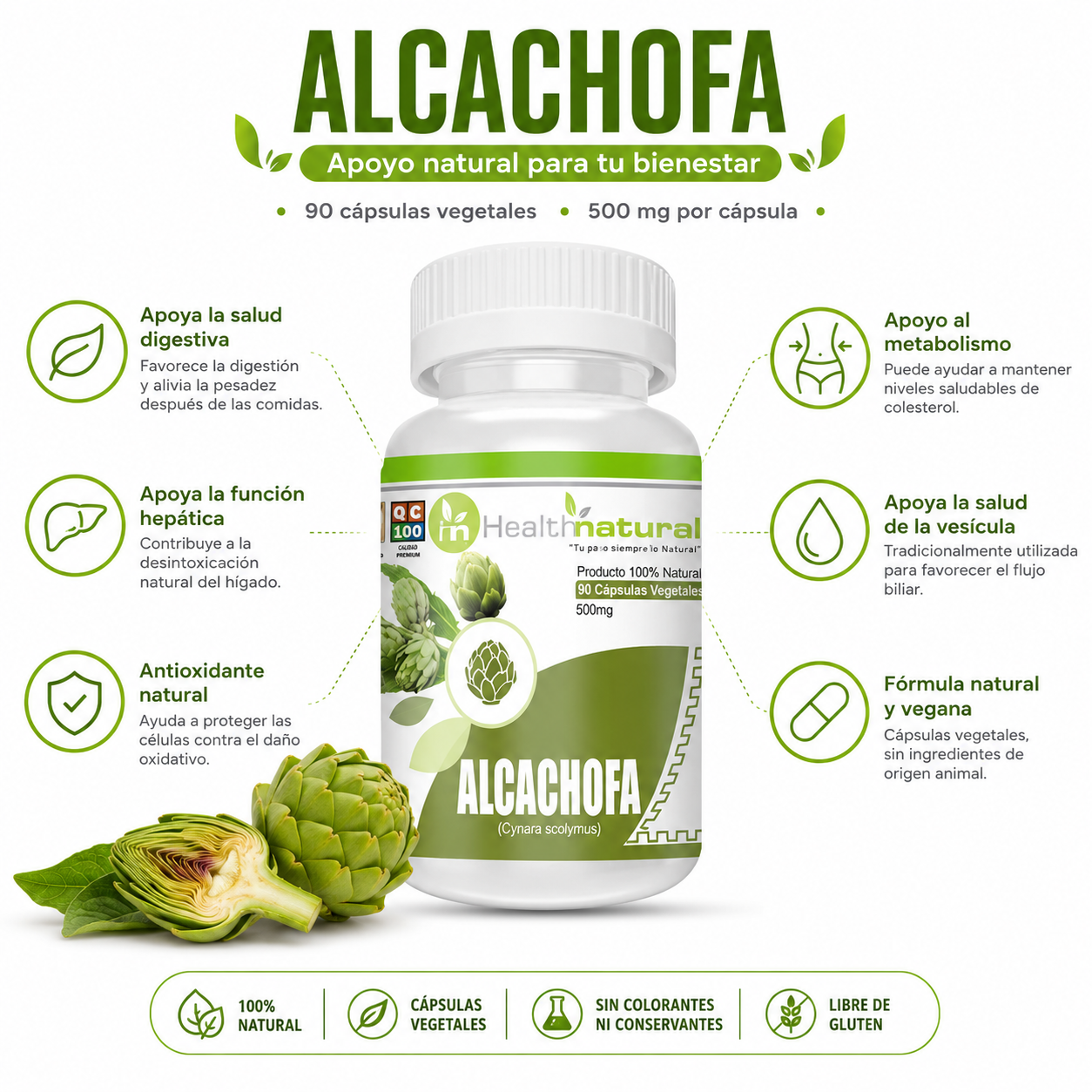 ALCACHOFA HEALTHNATURAL 500MG - 2