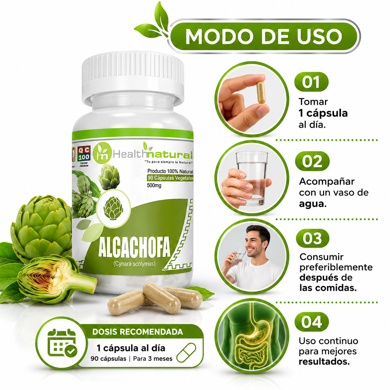 ALCACHOFA HEALTHNATURAL 500MG - 3
