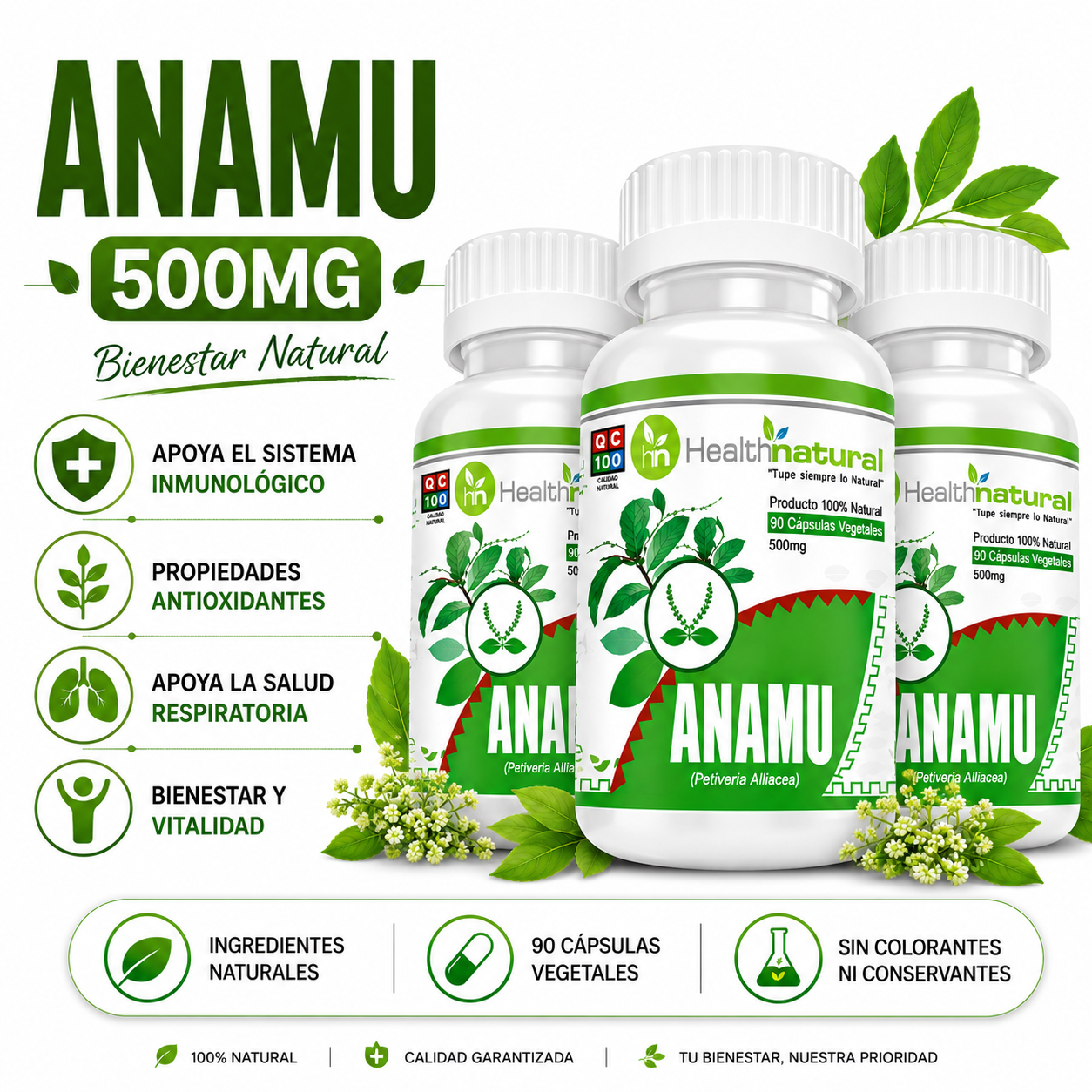 PACK 3 ANAMU HEALTHNATURAL 1500MG - 1