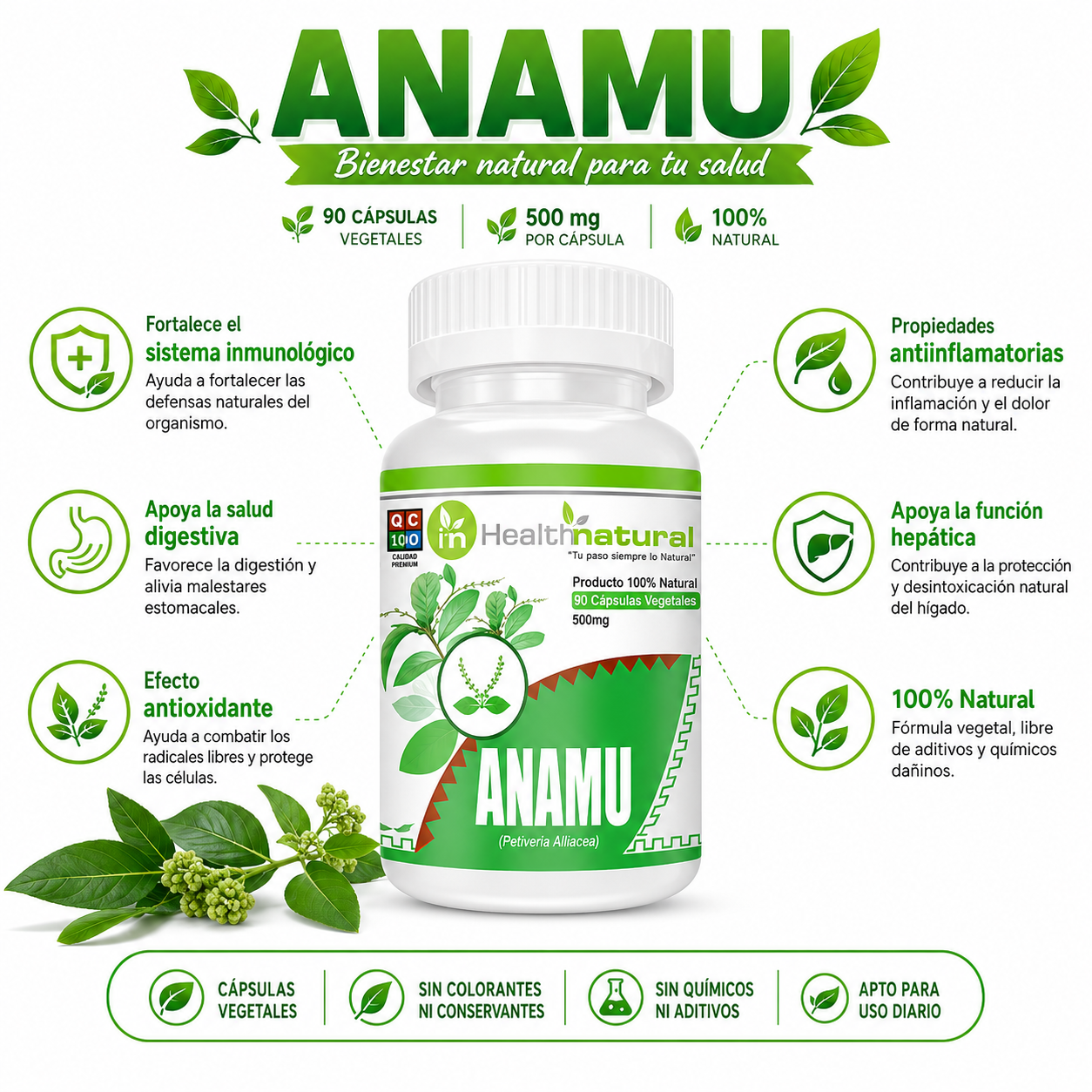 PACK 3 ANAMU HEALTHNATURAL 1500MG - 2
