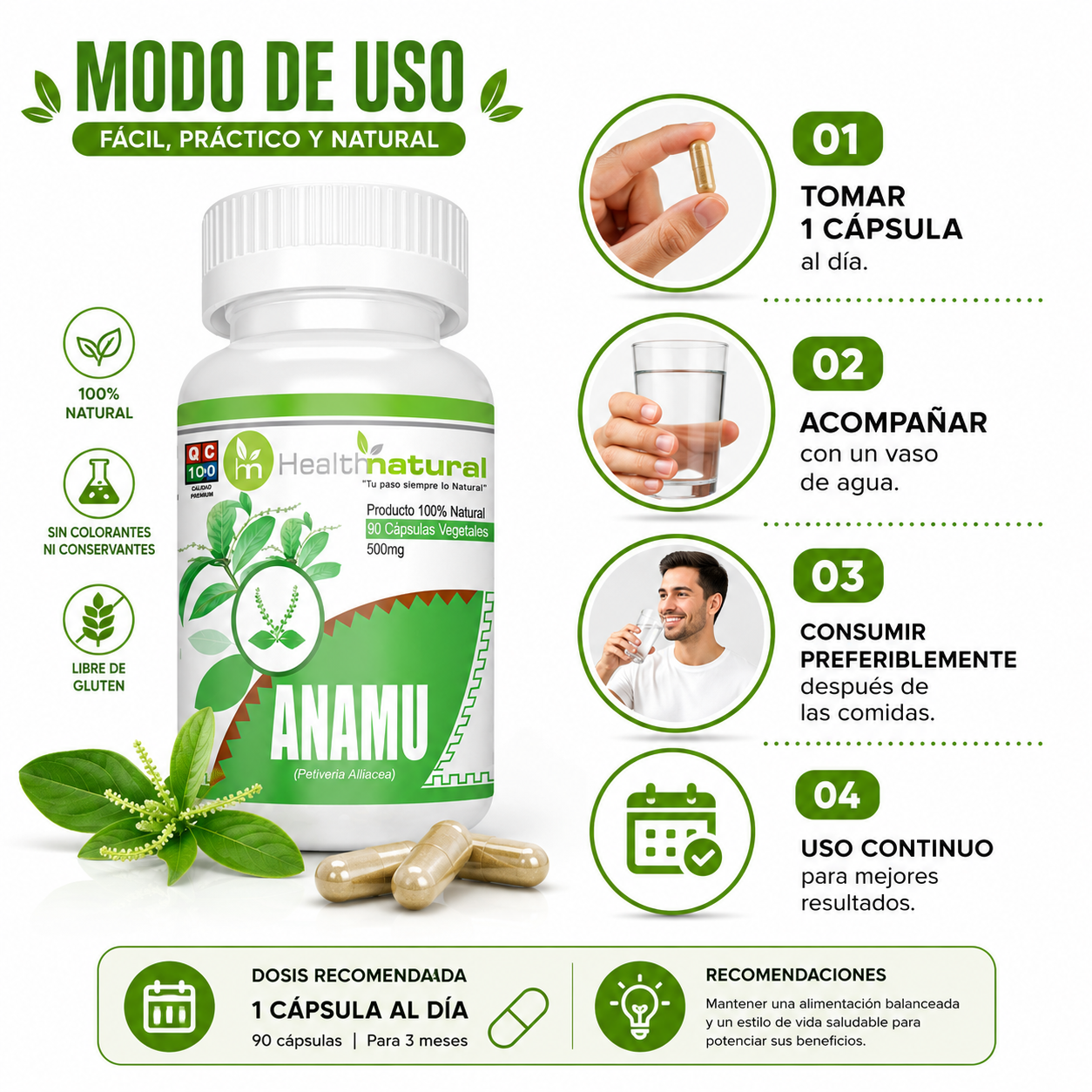 PACK 3 ANAMU HEALTHNATURAL 1500MG - 3