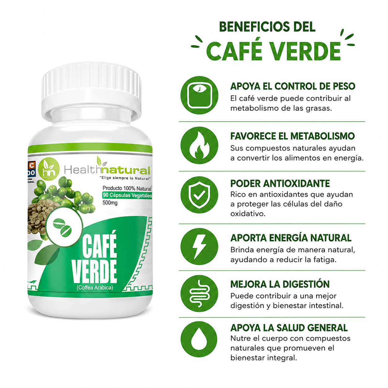 CAFÉ VERDE HEALTHNATURAL 500MG - 2