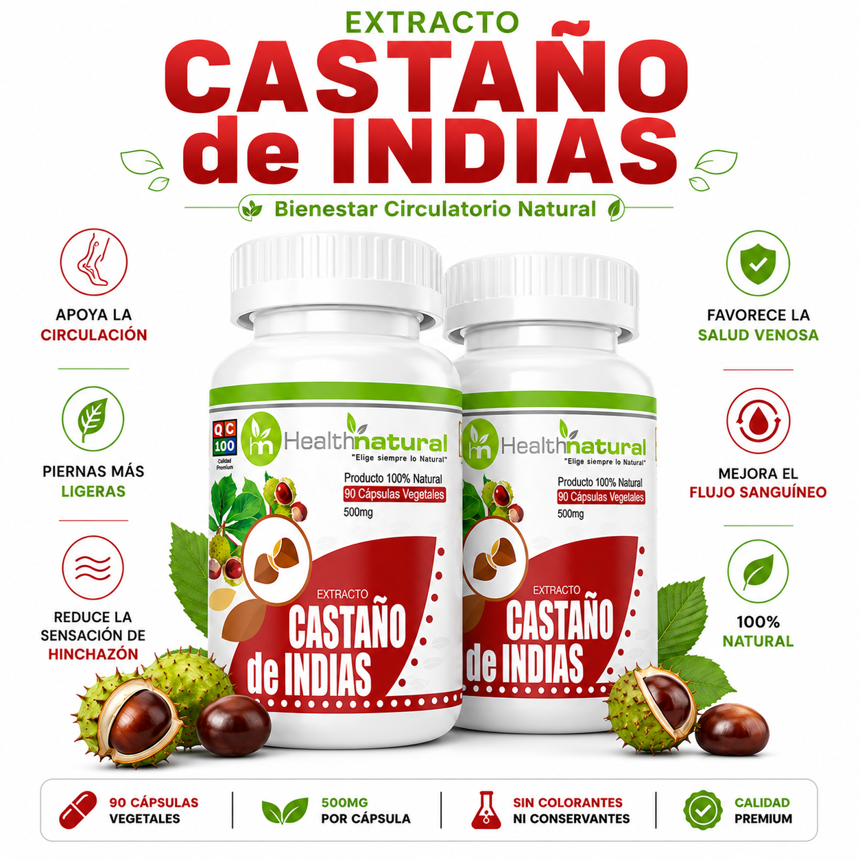 PACK 2 CASTAÑO DE INDIAS HEALTHNATURAL 1000MG - 1
