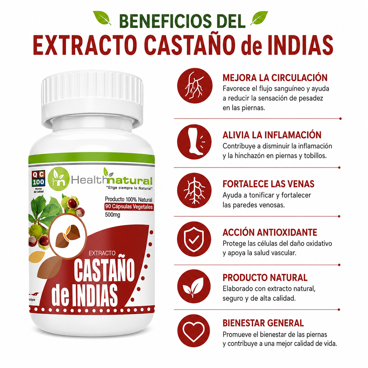 PACK 2 CASTAÑO DE INDIAS HEALTHNATURAL 1000MG - 2